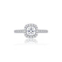 3 Ct Cushion Cut Lab Grown Diamond Halo Pave Ring by Fortune Jewellery