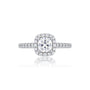 4 Ct Cushion Cut Lab Grown Diamond Halo Pave Ring by Fortune Jewellery