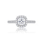 5 Ct Cushion Cut Lab Grown Diamond Halo Pave Ring by Fortune Jewellery