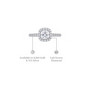 Detailed view of 1 Ct Cushion Cut Lab Grown Diamond Halo Pave Ring by Fortune Jewellery