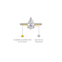 1ct Pear Cut Lab Grown Diamond Pave Ring by Fortune Jewellery