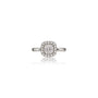 Sparkling 0.75 Ct cushion cut lab grown diamond halo engagement ring, top view by Fortune Jewellery