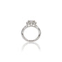 Sophisticated side profile of 0.75 Ct cushion cut halo diamond ring, perfect anniversary gift for her