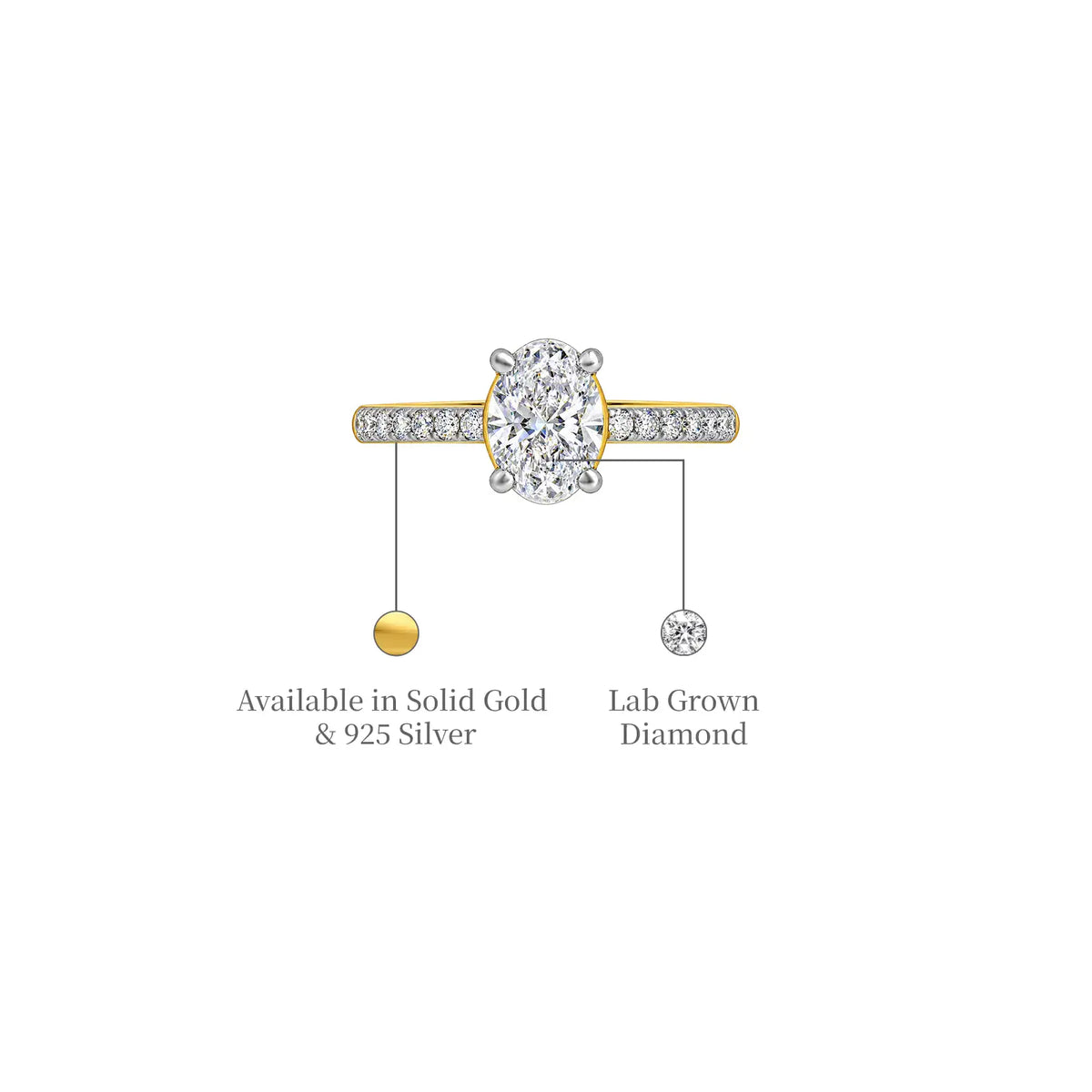 4 Ct Oval Cut Diamond Pave Ring for office wear