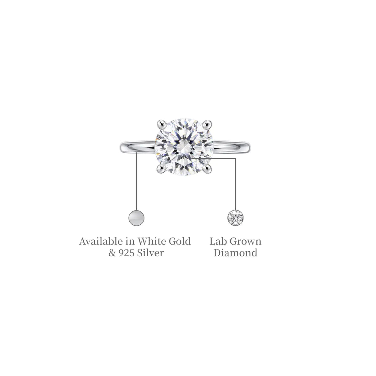 4 Ct Round Cut Diamond Solitaire Ring for office wear