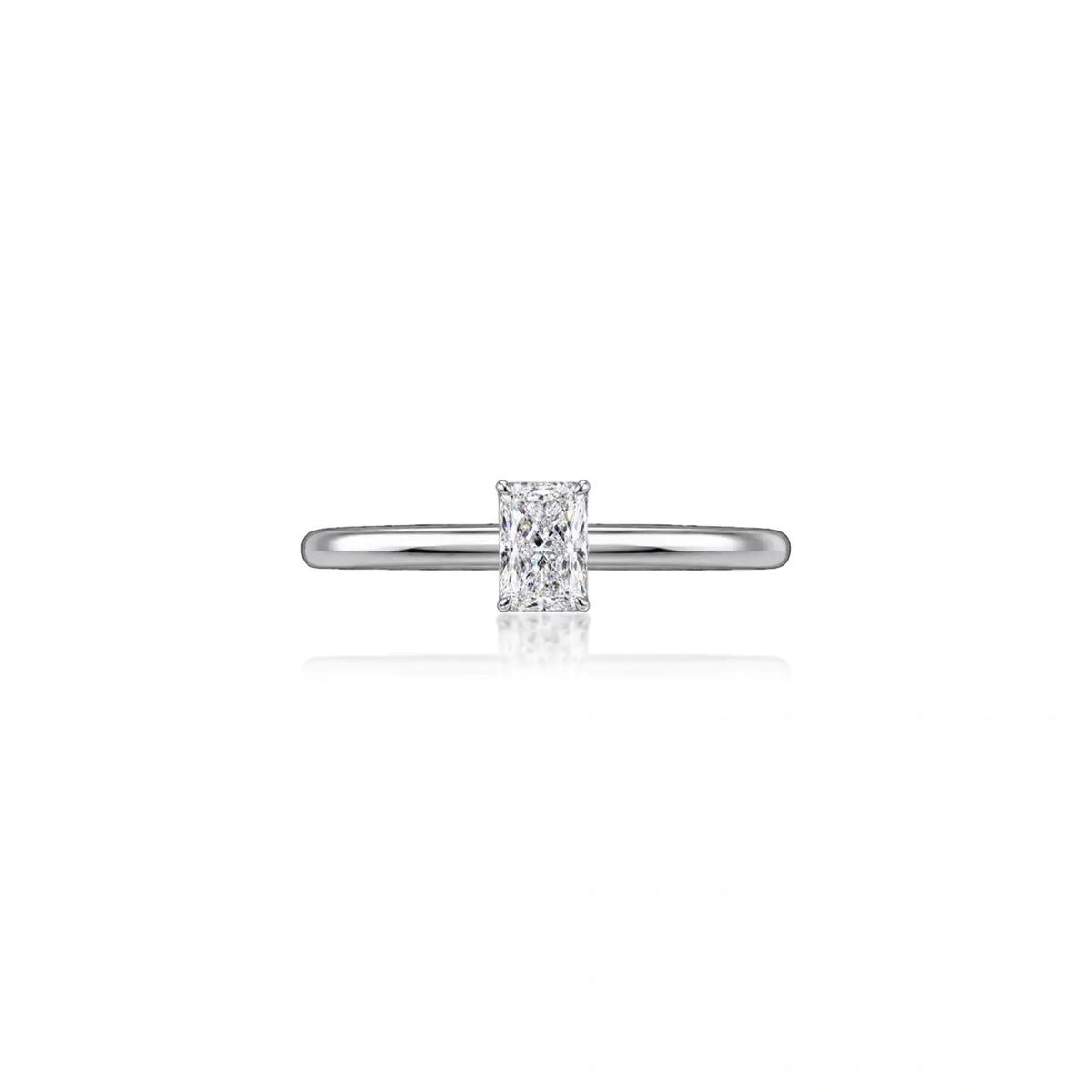 1 Ct Emerald Cut Solitaire Diamond Ring