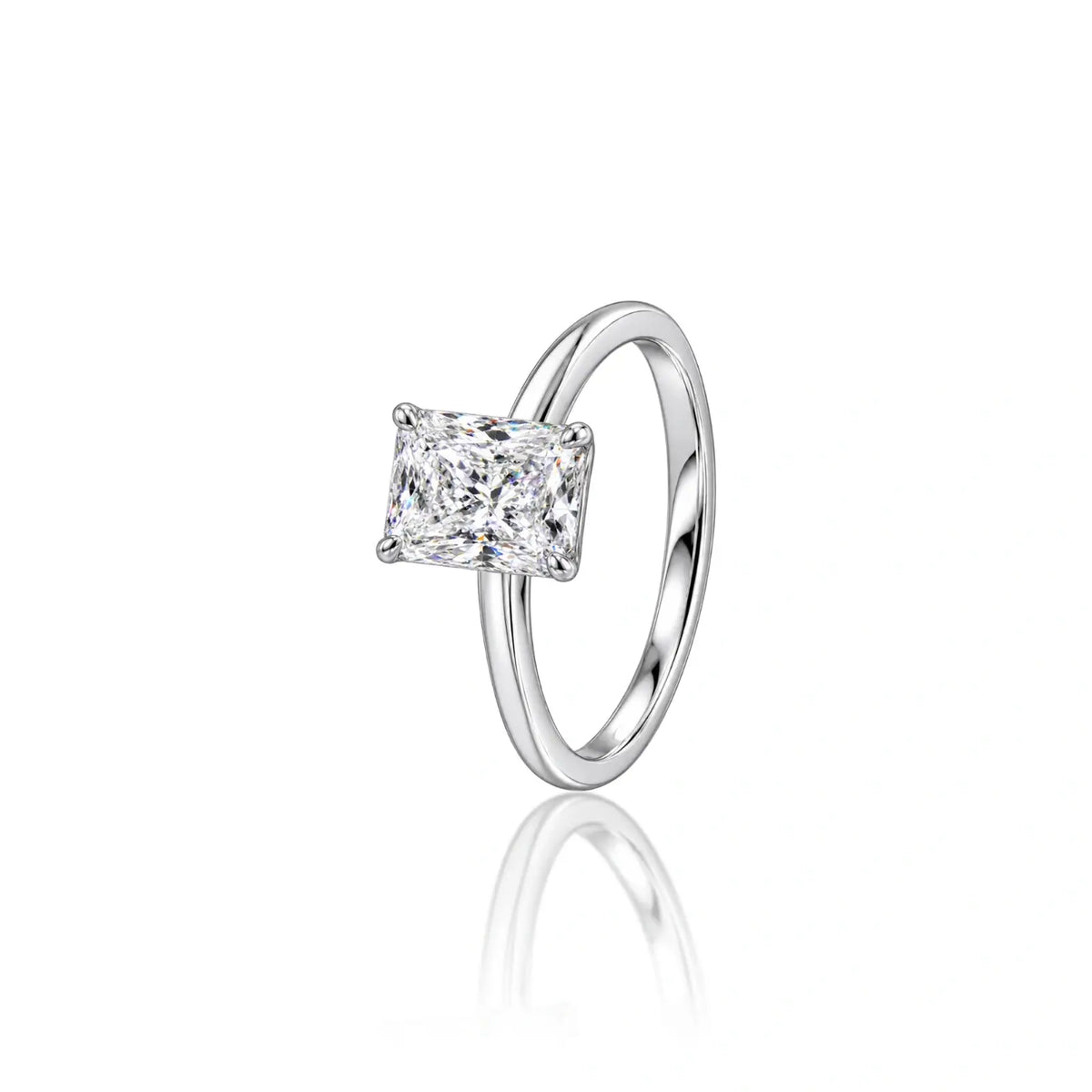Side view of 5 Ct Emerald Cut Diamond Solitaire Ring