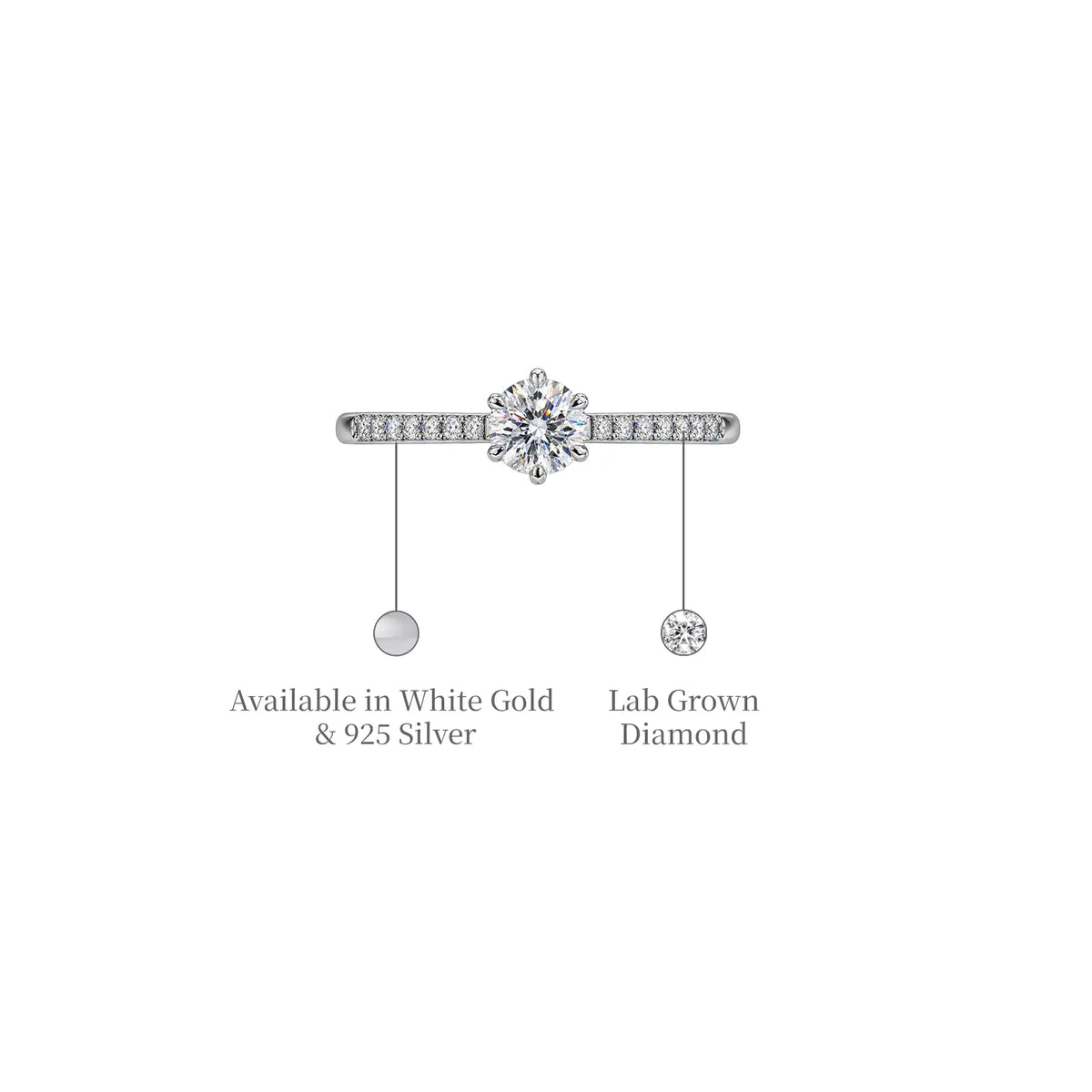 Details of 5 Ct Round Cut Lab Diamond Pavé Solitaire Ring by Fortune Jewellery
