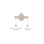 Trendy 3 Ct Pear Cut Diamond Halo Pave Ring