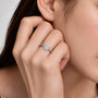 Model wearing 0.5 Ct Princess cut ring by Fortune Jewellery