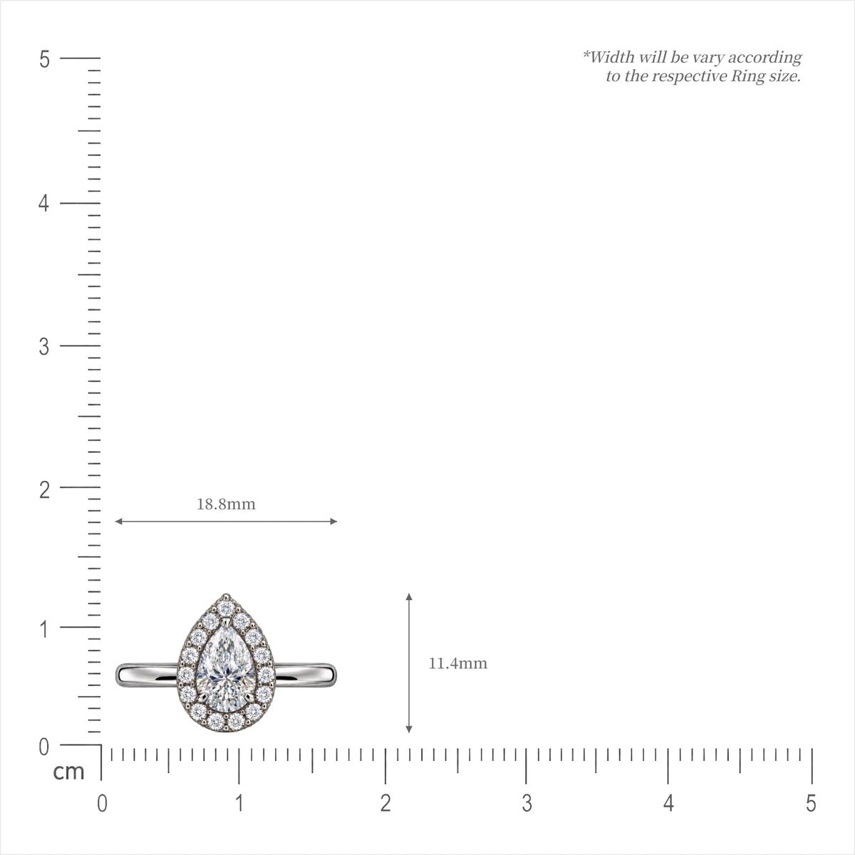 0.75 Ct Pear Cut Diamond Halo Ring