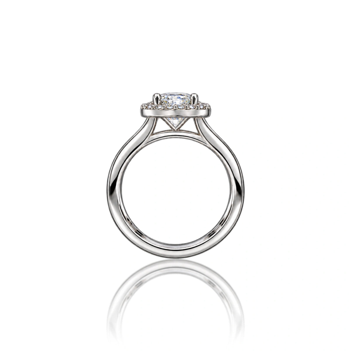 3 Ct Pear Cut Diamond Halo Ring