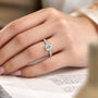 Model Wearing a Premium Cushion Cut Diamond Pavé Ring