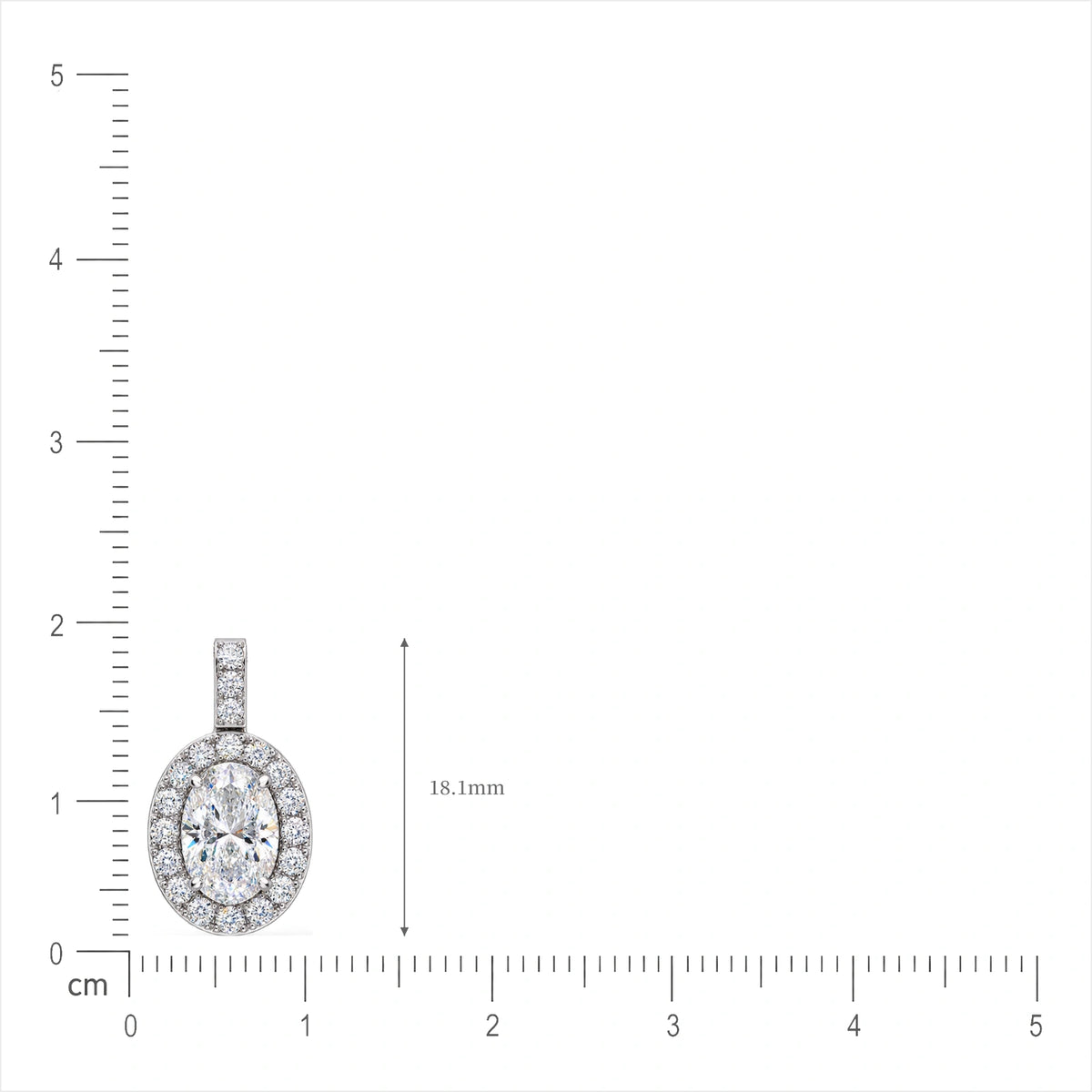 Lab grown 3 Ct Oval Diamond Halo Pendant by Fortune Jewellery 