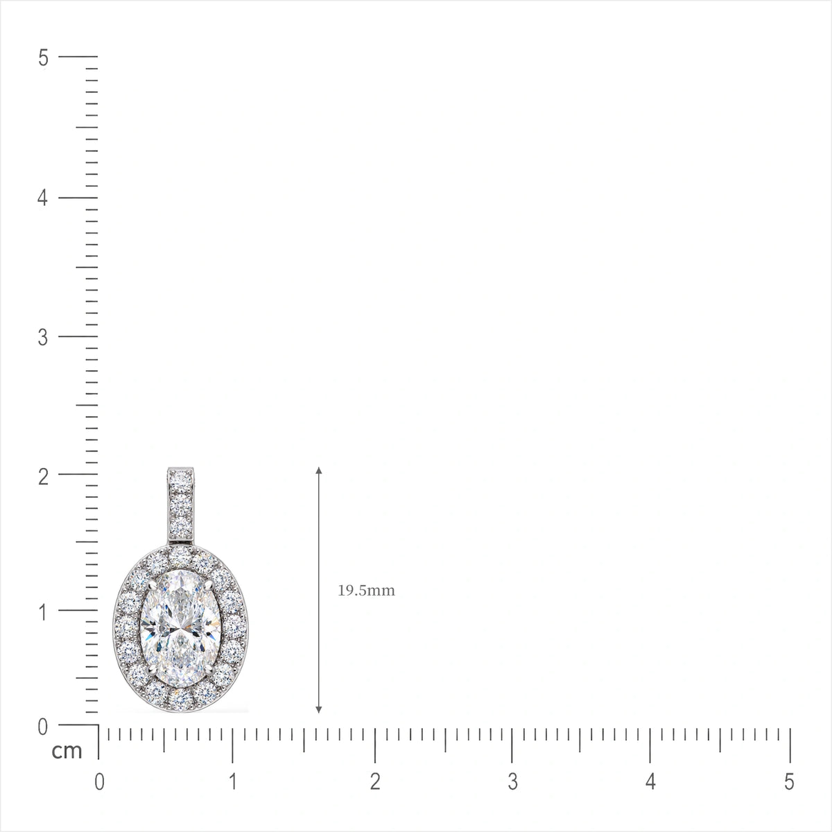 Lab grown 4 Ct Oval Diamond Halo Pendant by Fortune Jewellery 
