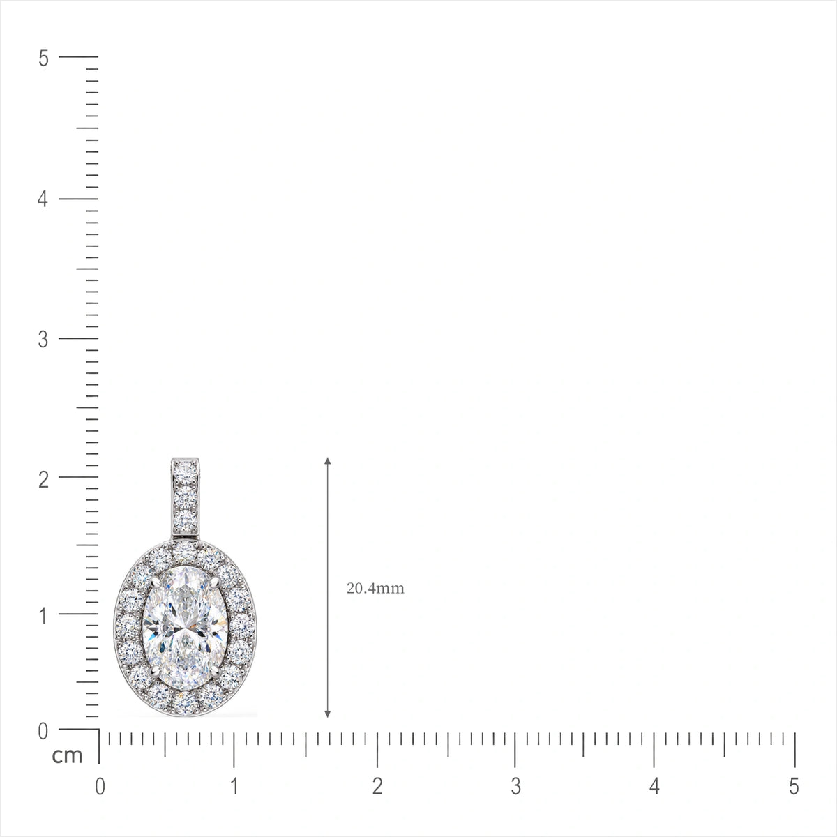 Lab grown 5 Ct Oval Diamond Halo Pendant by Fortune Jewellery 