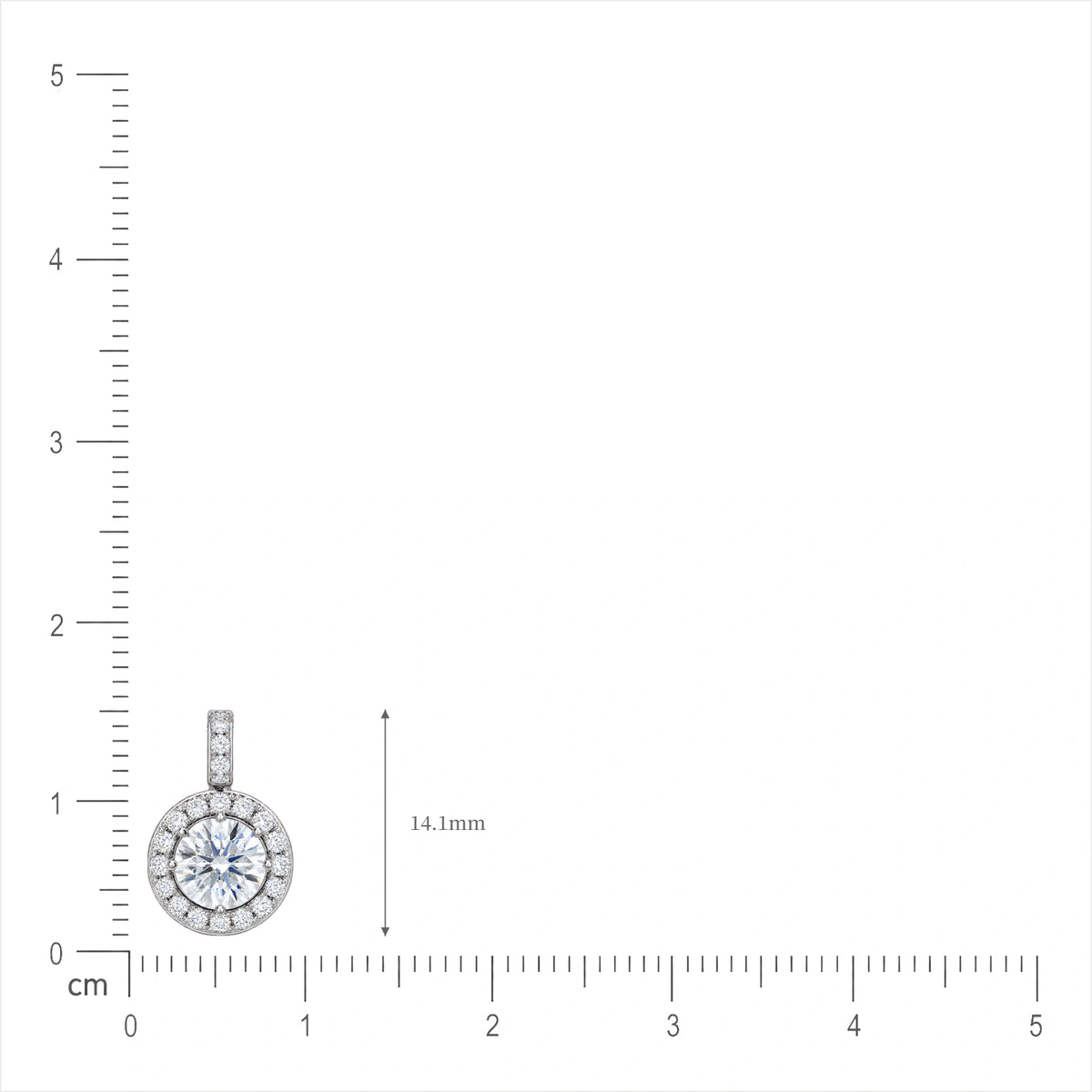 Lab grown 1 Ct Round Diamond Halo Pendant by Fortune Jewellery 