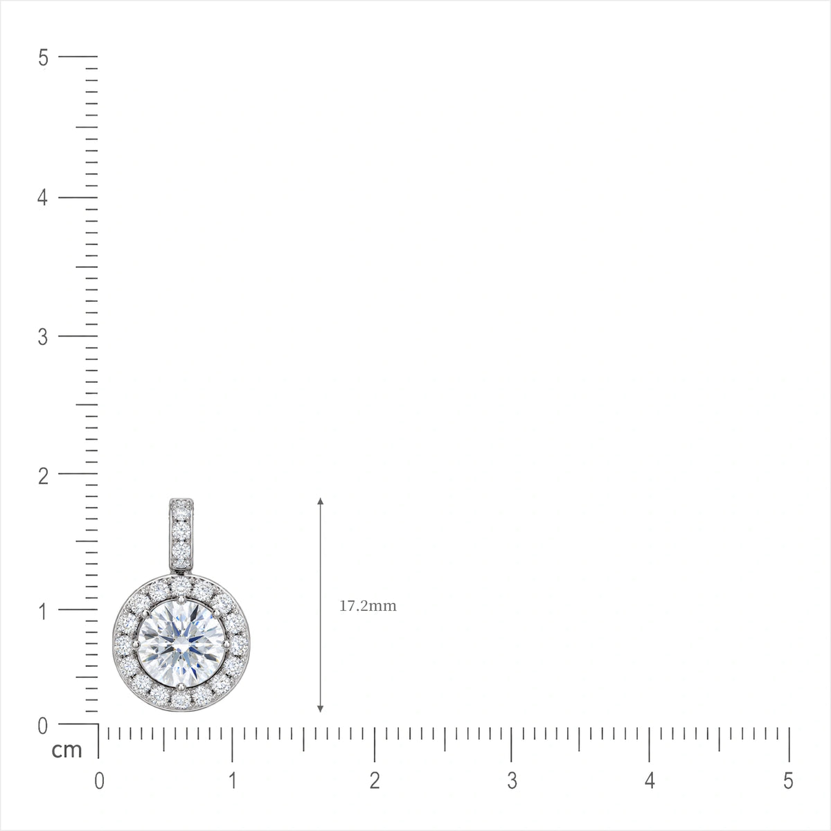 Lab grown 3 Ct Round Diamond Halo Pendant by Fortune Jewellery 