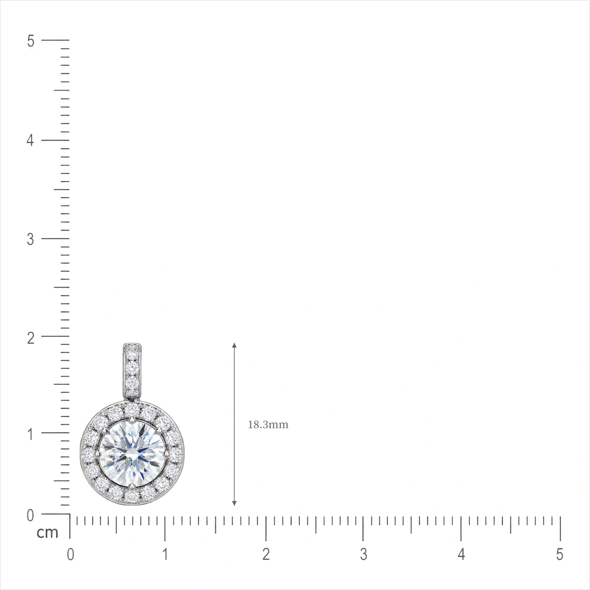 Lab grown 4 Ct Round Diamond Halo Pendant by Fortune Jewellery 