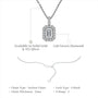 Fancy 2 Ct Emerald-Cut Diamond Halo Pendant