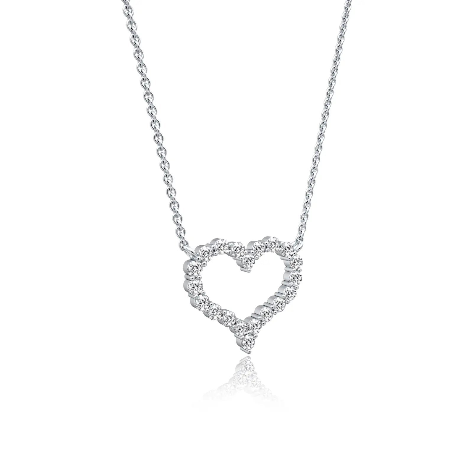 Open heart diamond necklace for office wear
