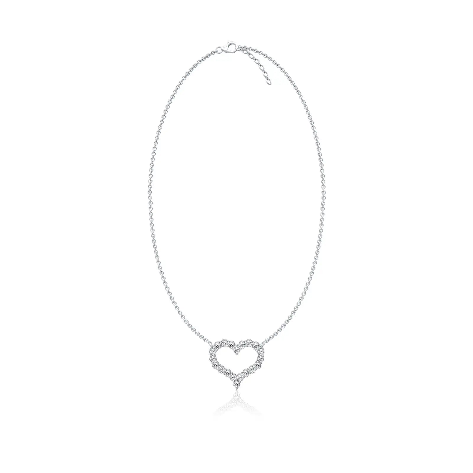 Stylish open heart diamond necklace