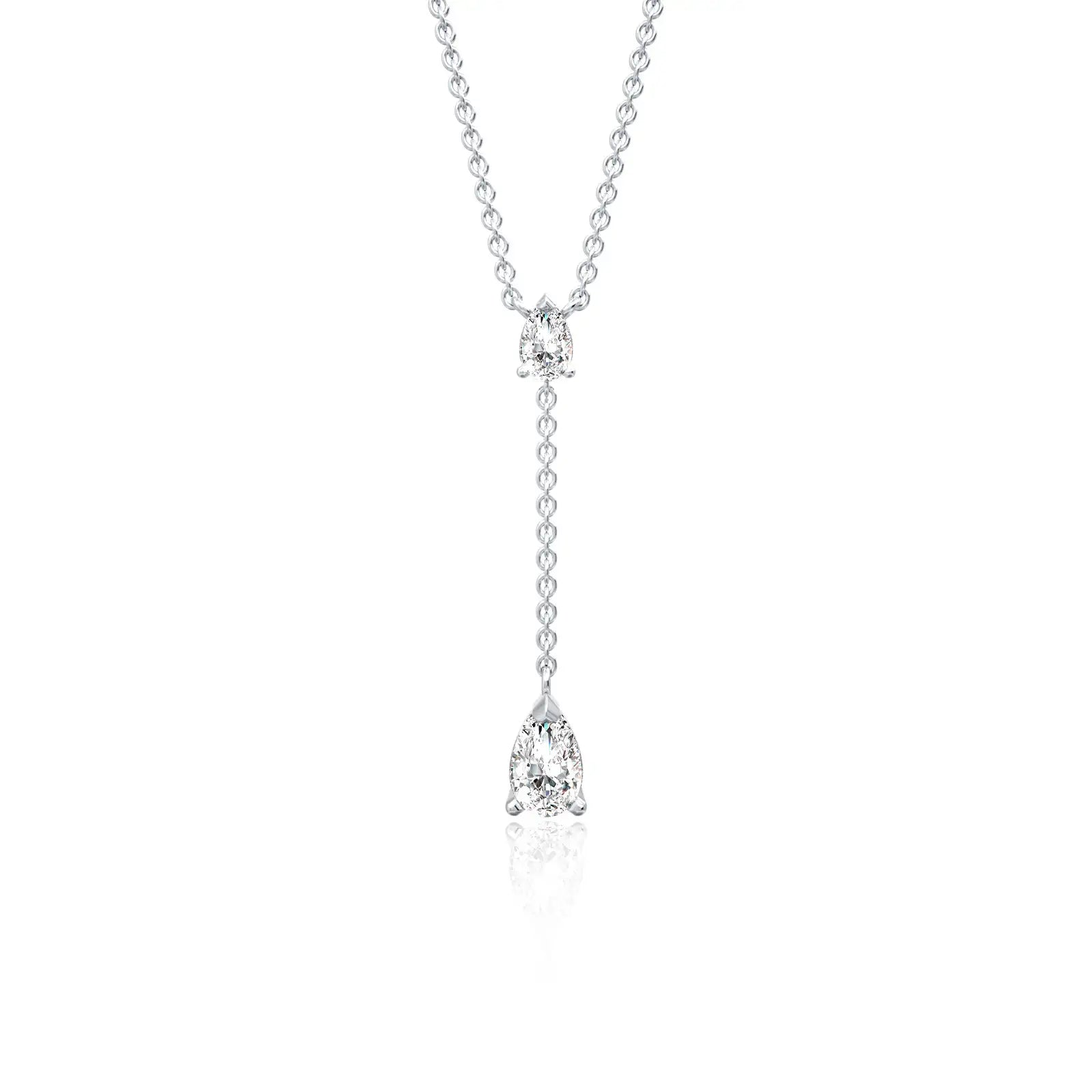 Trending twin pear drop diamond necklace for women
