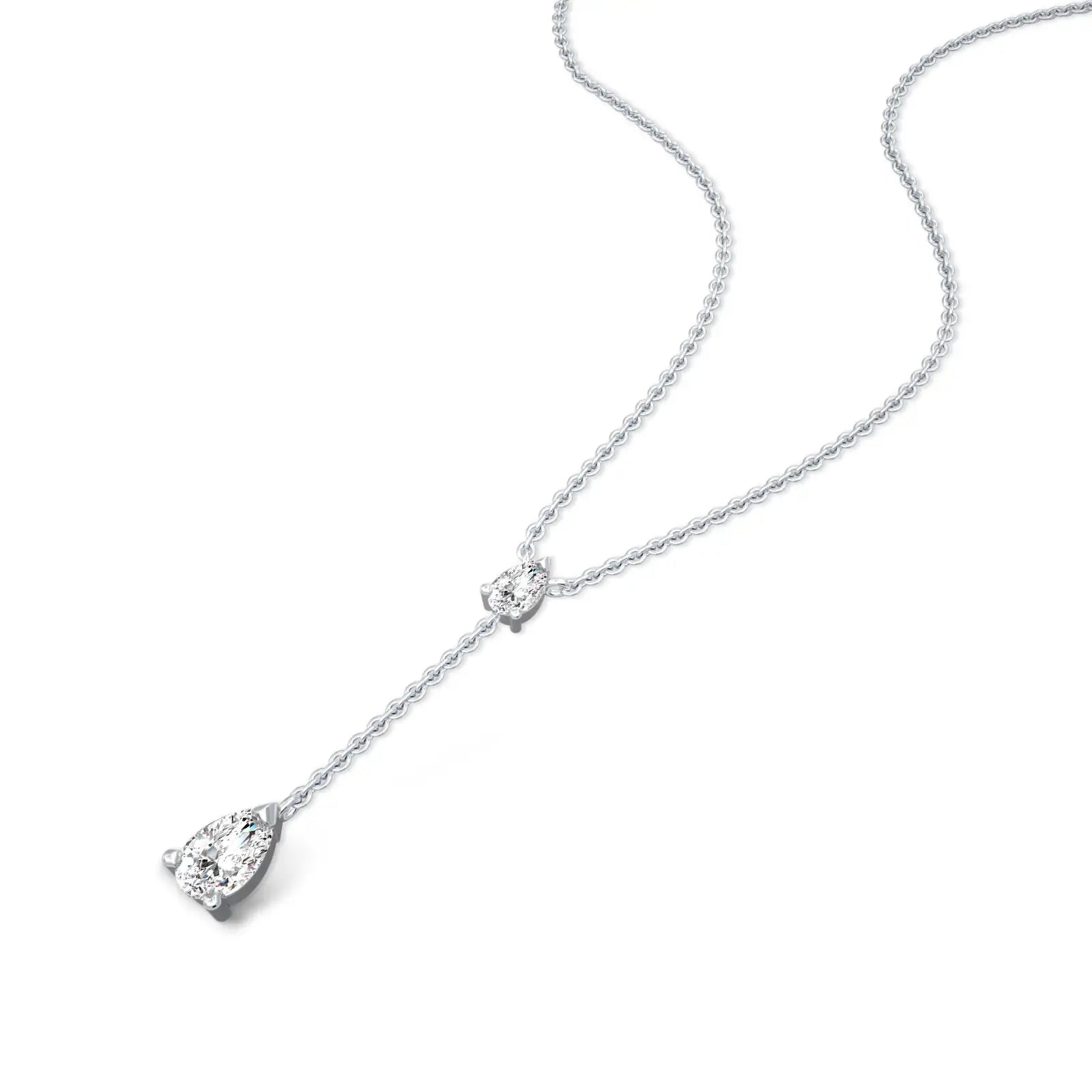 Twin pear drop diamond necklace valentine gift for women