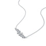 Elegant baguette & round diamond scatter bar necklace