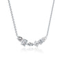 Multi-cut diamond curved bar necklace for office wear
