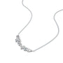 Trending multi-cut diamond curved bar necklace