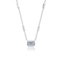 Emerald diamond trendy station necklace 