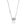Emerald diamond station necklace for girl