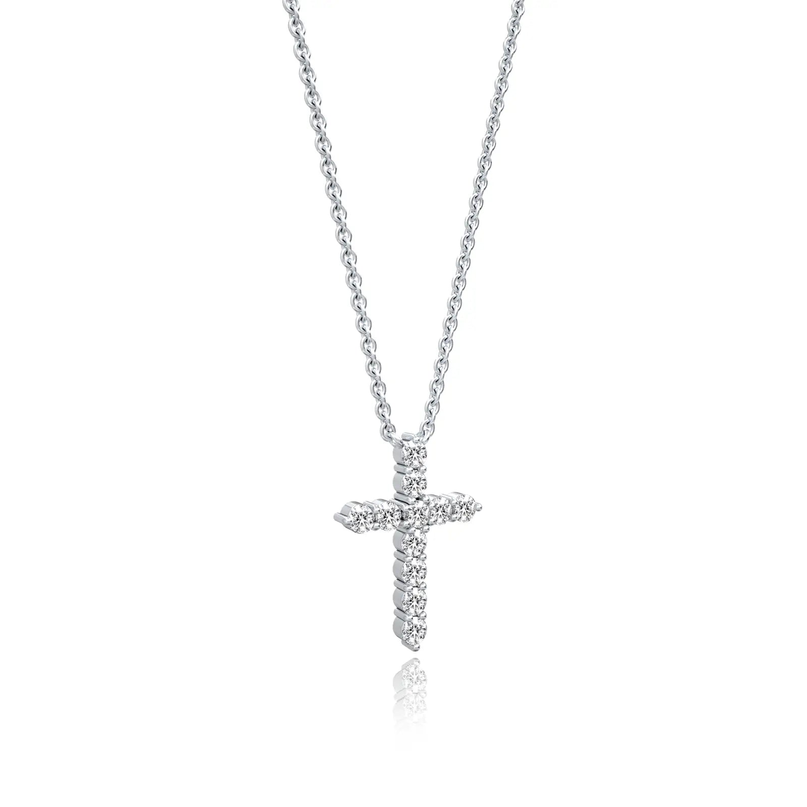Pavé diamond cross necklace for office wear
