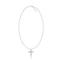 Stylish pavé diamond cross necklace