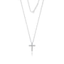 Elegant pavé diamond cross necklace