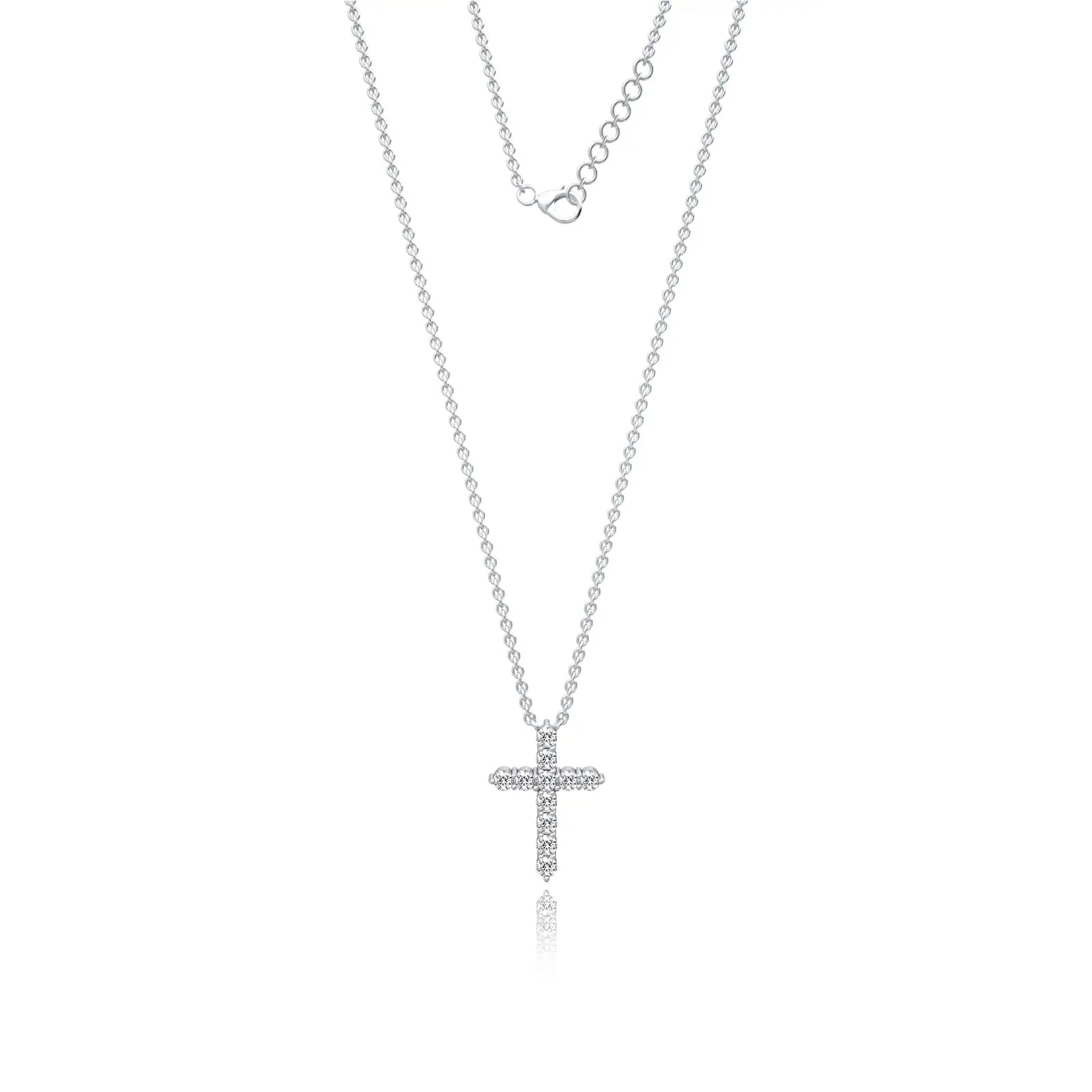 Elegant pavé diamond cross necklace