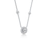 Celestia round diamond halo and bezel station necklace for office wear
