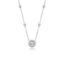 Trending celestia round diamond halo and bezel station necklace for women