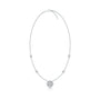 Celestia round diamond halo and bezel station necklace for pretty girls
