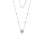 Celestia round diamond halo and bezel station necklace valentine gift for women