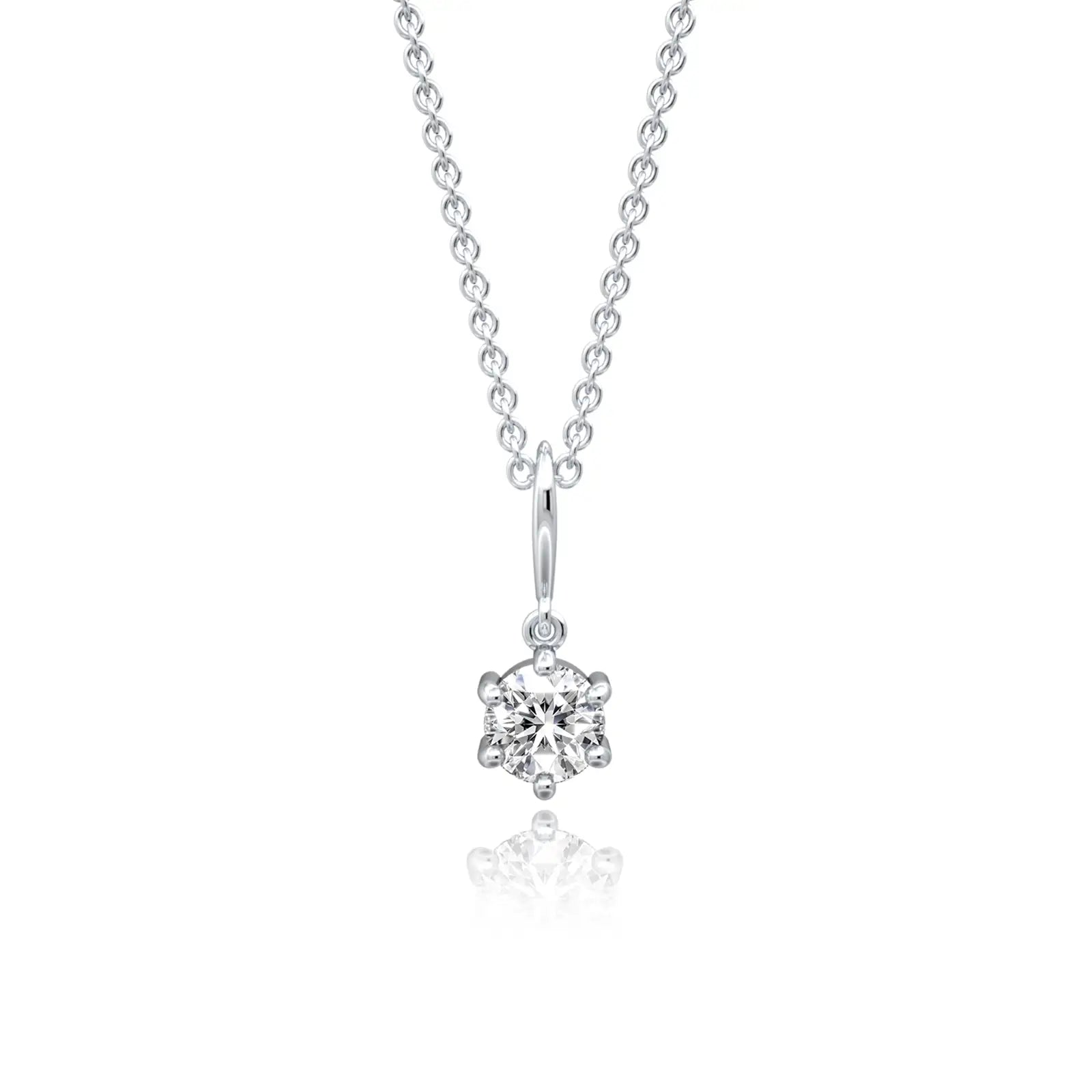 0.50 Ct solitaire diamond pendant necklace for office wear