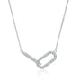 Dainty paperclip diamond necklaces for women