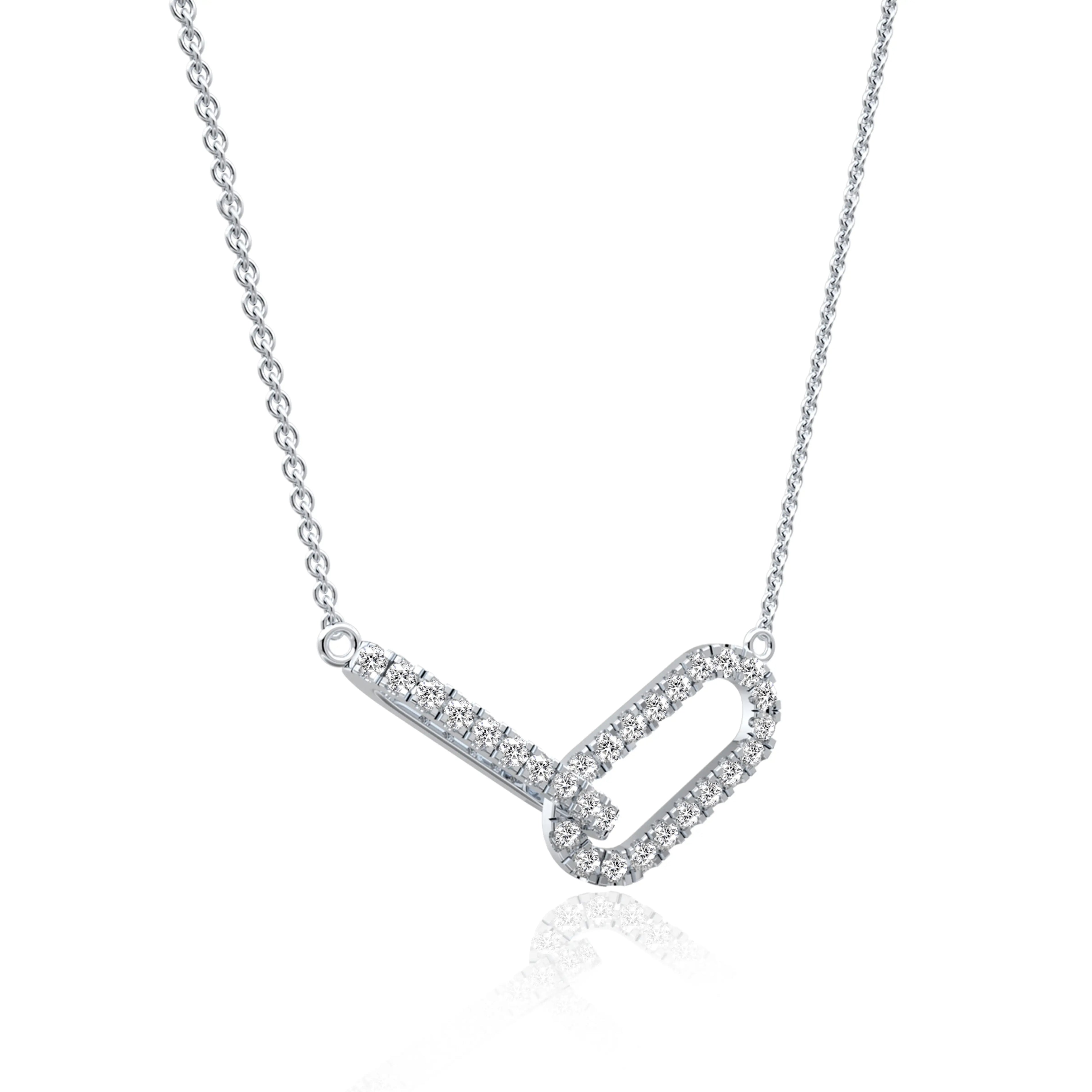 Dainty paperclip diamond necklaces for office wear