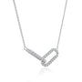 Dainty paperclip diamond necklaces for office wear