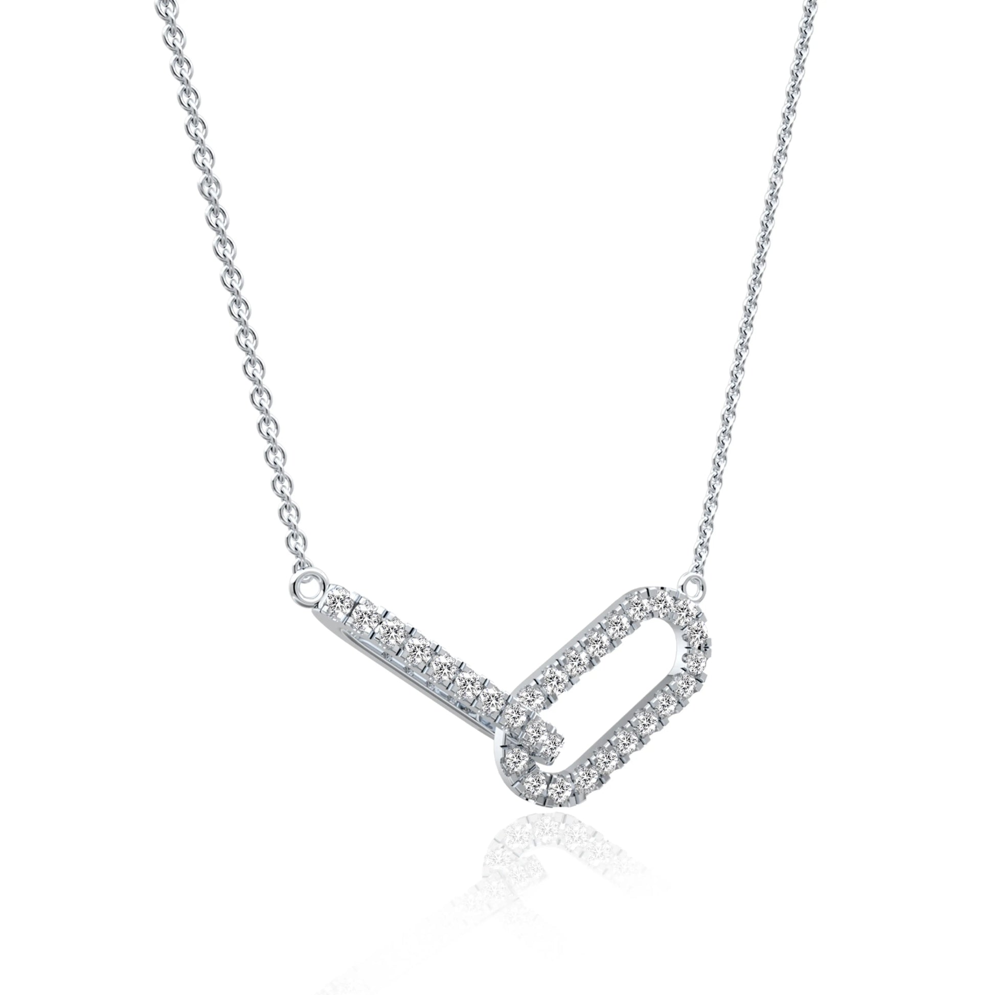 Dainty paperclip diamond necklaces for office wear