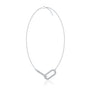 White Gold Dainty paperclip diamond necklaces 