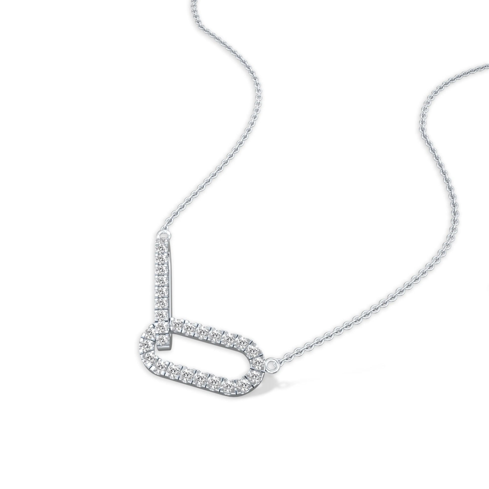 Dainty paperclip diamond fortune necklaces 