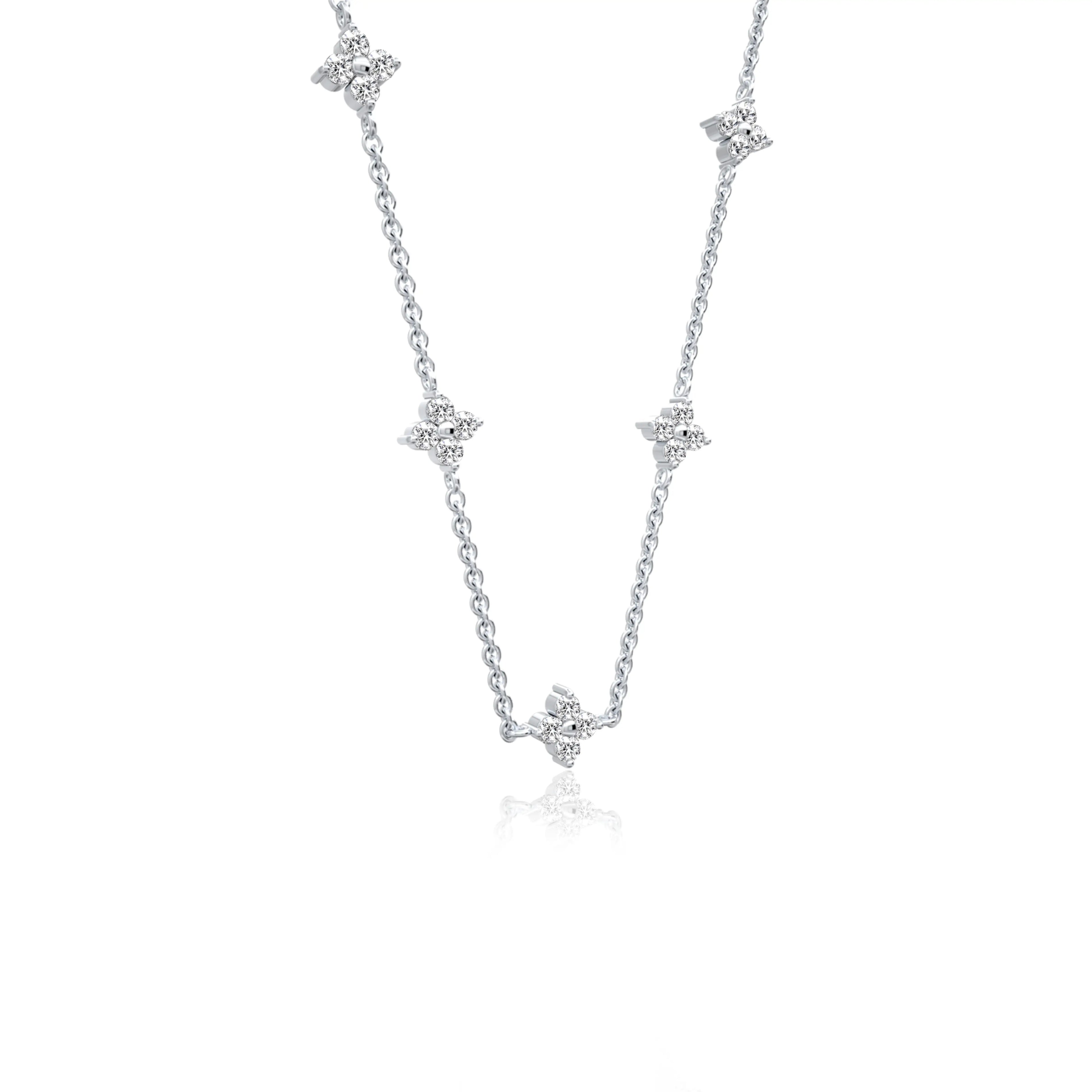  Minnesota floral diamond station necklace for office wear