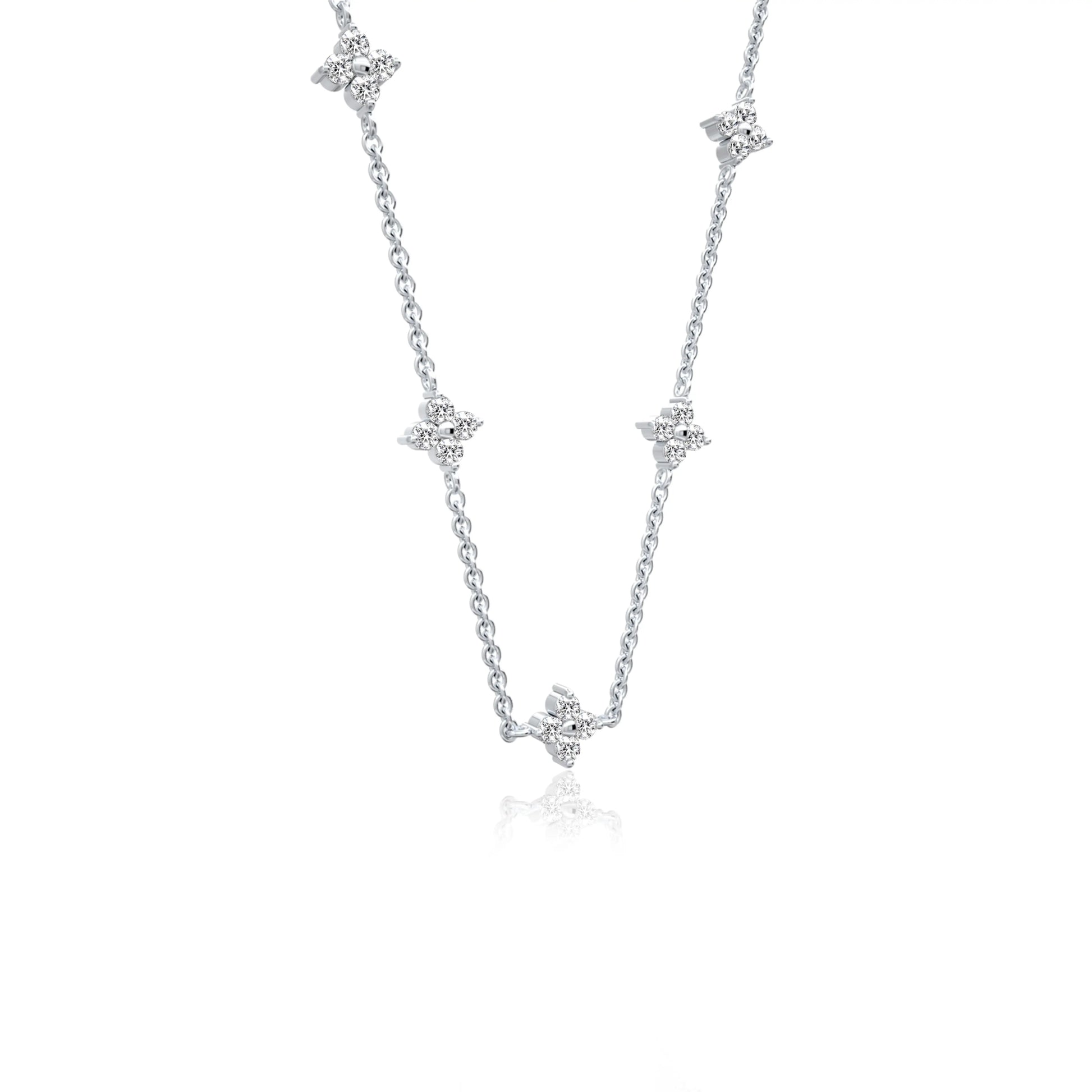 Minnesota floral diamond station necklace for office wear